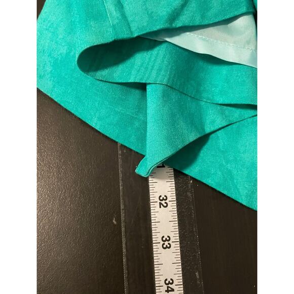 Vintage Pierre Lamonte Womens Jacket Size 16 Green Rayon Studded Open Waterfall - Picture 6 of 7